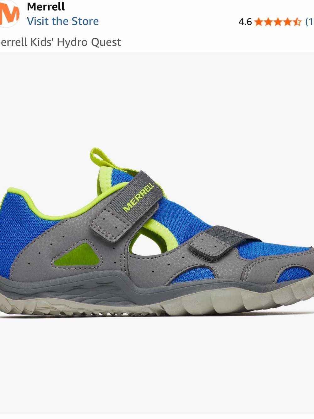 Merrell Kids' Hydro Quest Blue & Gray Water Sandals size 7